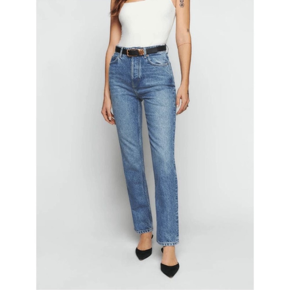 Reformation Cynthia High Rise Straight Jeans Colorado Wash Size 25